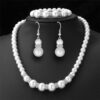 Wholesale Imitation Pearl Necklace Bracelet Earring Set Three Pieces