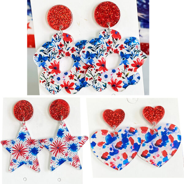 O1CN01278dId1v6O39XiVSS_2208452356123-0-cib Wholesale Independence Day Flowers Cool Summer Acrylic Light Earrings Bohemia