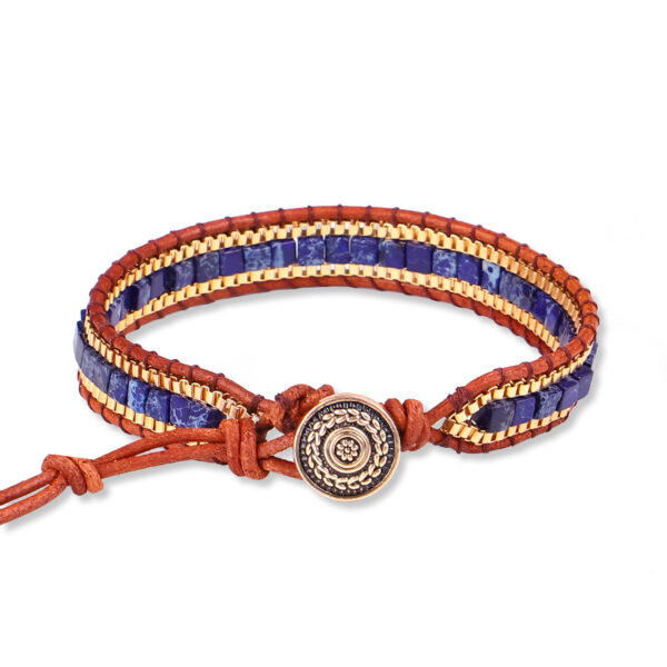 Wholesale Emperor Stone Beads Leather Bracelet