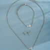 Wholesale Fashion Simple Niche Design Cross Earrings Bracelet Necklace Advanced Design Set