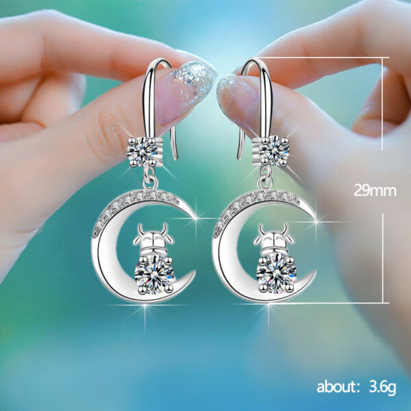 Wholesale Waterdrop Moon Diamond Alloy Earrings