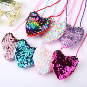 Wholesale Fabric Sequin Heart Children Shoulder Bag