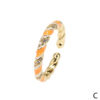 Wholesale Copper Gold Plated Micro Zircon Fried Dough Twists Open Ring