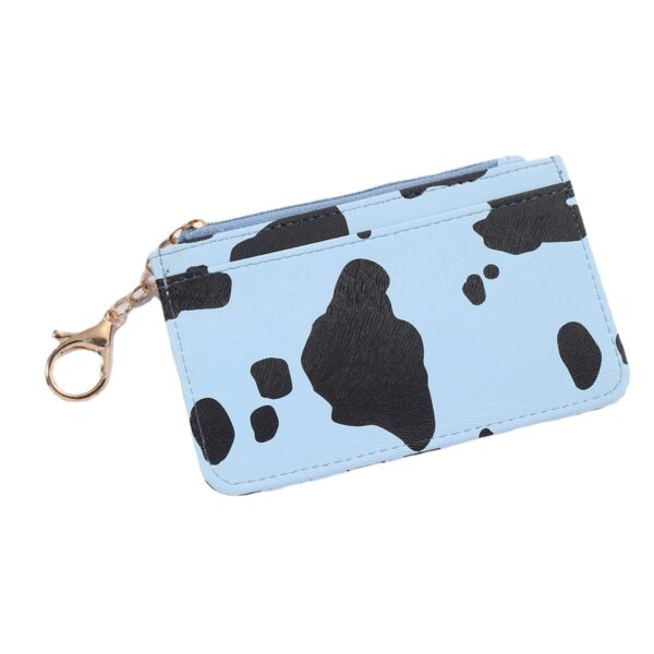 Wholesale PU Cow Pattern Card Holder Keychain