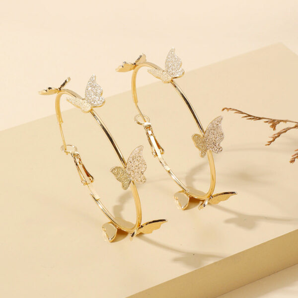 O1CN012ATZqi1cvhc92Z73h__1762823663-0-cib Wholesale Alloy Frosted Butterfly Large Earrings