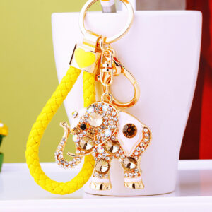 Yellow rope + A165 Crystal elephant champagne / Single OPP bag packaging