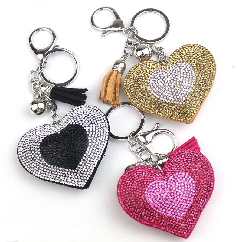 Wholesale Zinc Alloy Diamond Heart Keychain