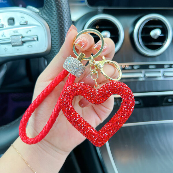 Wholesale Hollow Clay Full Diamond Love Key Chain