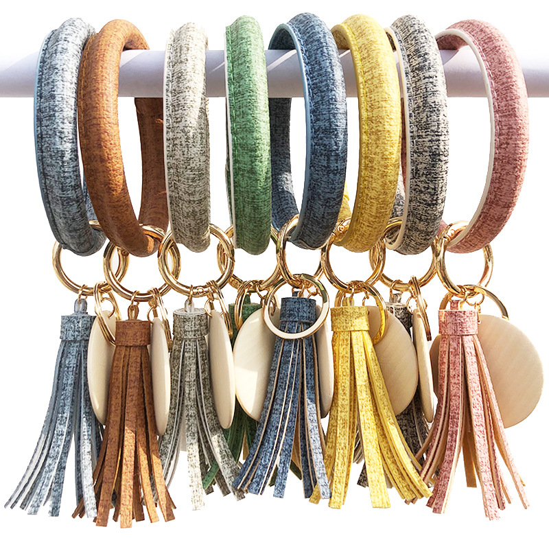 Wholesale Colorful linen vintage tassel Wristlet Keychain