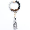 Wholesale Ball Wooden Beads Beaded Wrist Keychain