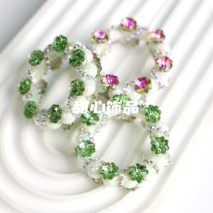 Light green (green ring) / Handmade 02 four-leaf clover running ring