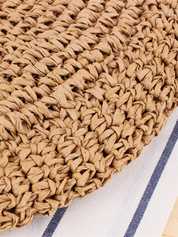 Wholesale Paper Rope Tassel Woven Beach Bag