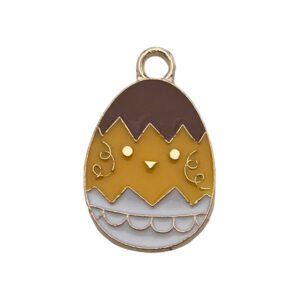 1 brown eggshell egg 14x22mm-1.2g-15150 / Drip Easter Series