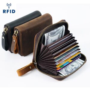 O1CN012KIjAF1XF2ac7lEDp__2986102893-0-cib Wholesale Crazy Horse Leather RFID Anti-Magnetic Large Capacity Accordion Coin Wallet