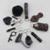 Wholesale Rhinestone Love Lipstick Set Bottle Opener Hair Ball Whistle Keychain Set