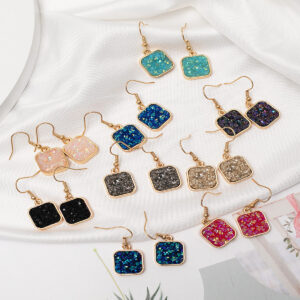 Wholesale Color Resin Metal Earrings