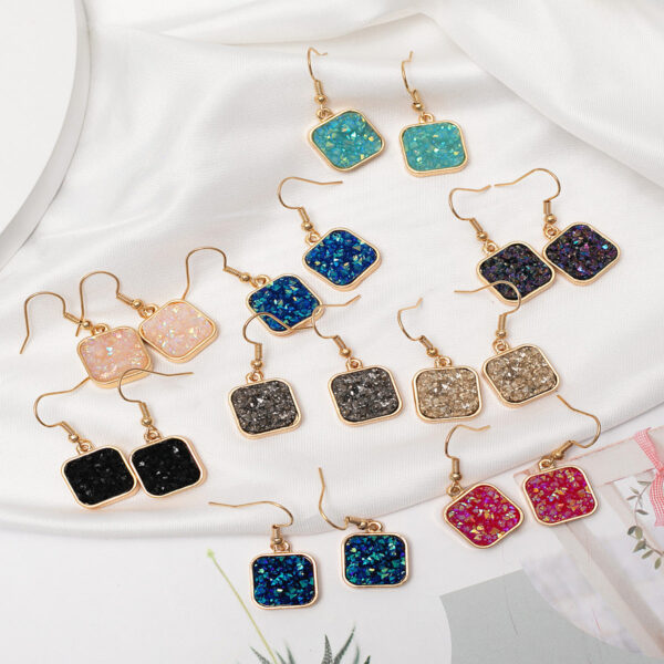 Wholesale Color Resin Metal Earrings