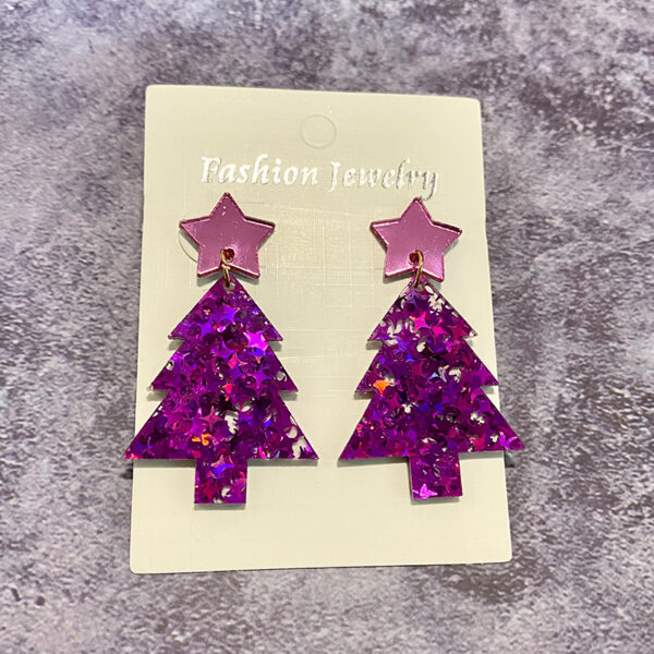 O1CN012Nq1De1zp31bISsM6_2215459036762-0-cib Wholesale Christmas Tree Glitter Mirror Acrylic Earrings