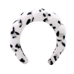White leopard print headband