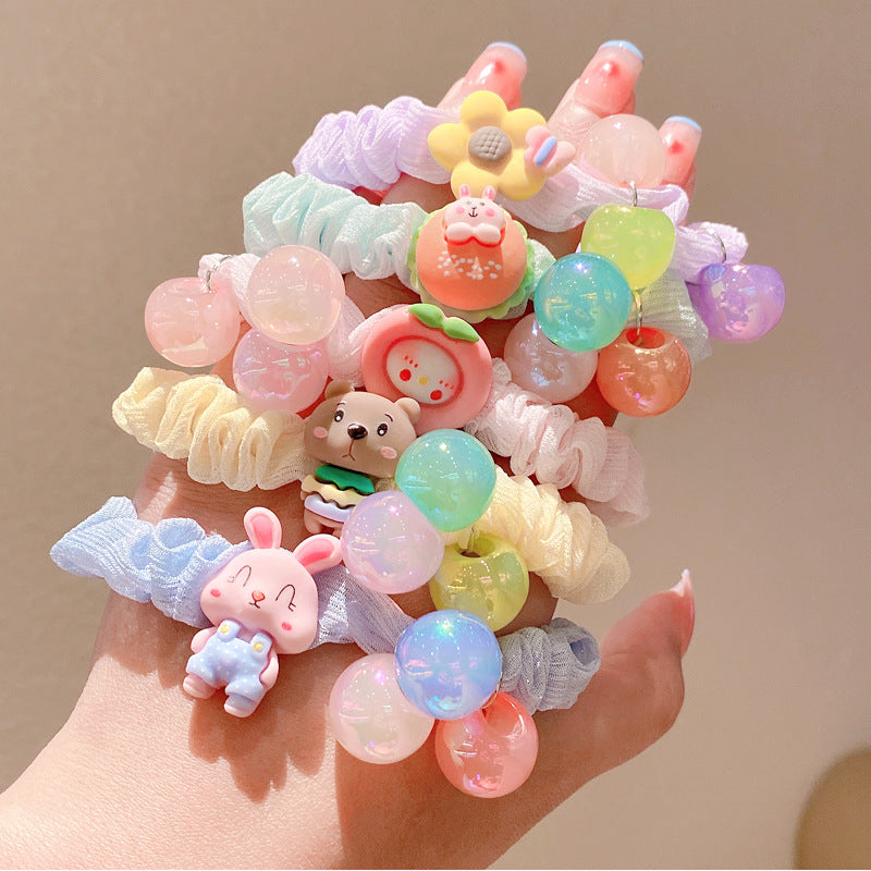Wholesale Chilen's Cartoon Cute Elastic Resin Hair Scrunchies