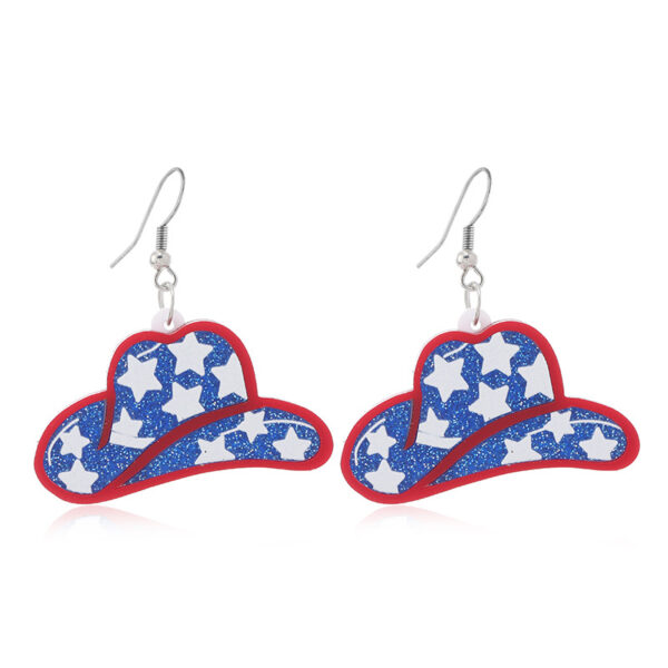 O1CN012QFFMQ21msQcTCQ1Q_1121057028-0-cib Wholesale American Independence Day Western Cowboy Hat Acrylic Earrings