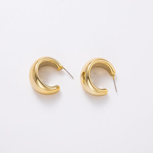 Glossy wide C- shaped-gold plating