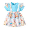 Wholesale Girls Easter Pure Color Cotton Bib Dress Baby Clothes