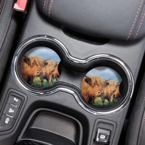 I [2 Pack]] / Highland Cow Coaster