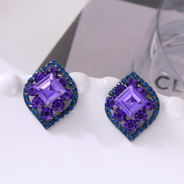 Wholesale S925 Silver Needle Inlaid Zirconia Diamond Purple Stud Earrings