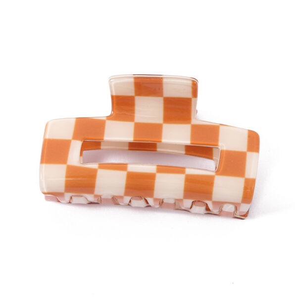 Wholesale Colorful Checkerboard Shark Clip Acrylic Hair Clip