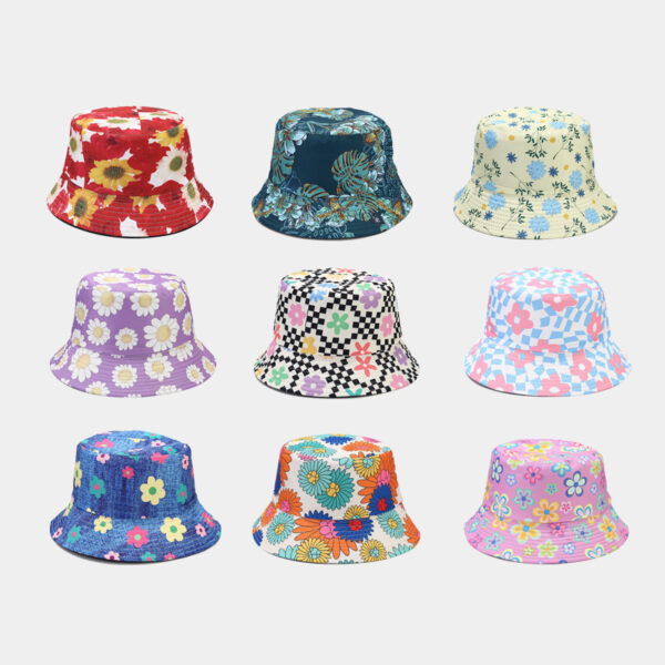 O1CN012Ukfk32AbGs0afW8I_2496528221-0-cib Wholesale Flower Pattern Sun Protection Double-sided Bucket Hat