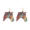 Wholesale American Texas Western Style Retro Colorful Double-sided Wooden Earrings