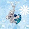 Wholesale Diamond-Studed Rhinestone Crystal Bear Koala Alloy Pendant Necklaces