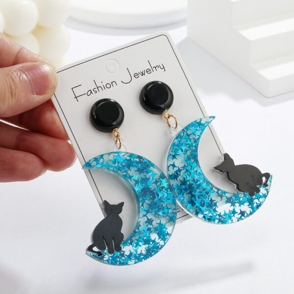 Wholesale Moon Star Cat Acrylic Earrings