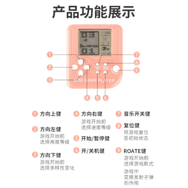 Wholesale Plastic Tetris Game Keychain