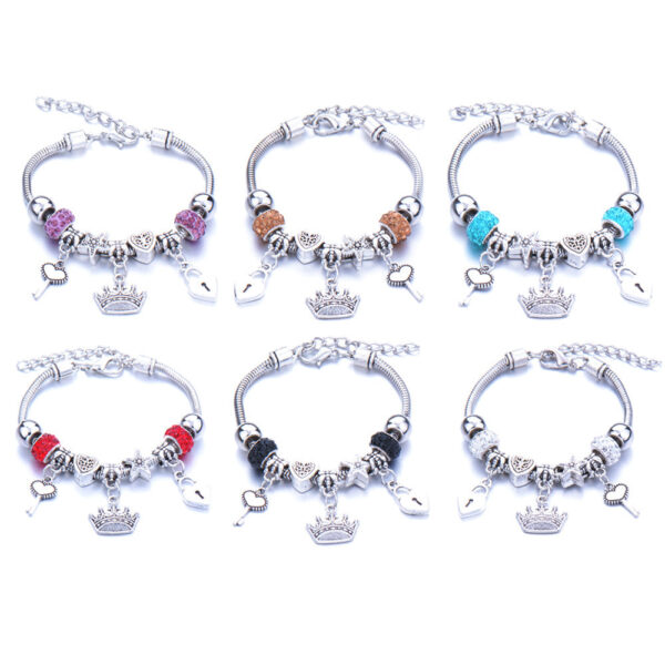 O1CN012Y2e9o1FdcmEOMwEI__2200735560510-0-cib Wholesale Zinc Alloy Beaded Crown Pendant Bracelet
