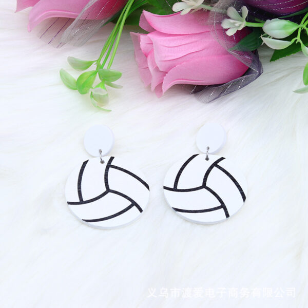 O1CN012Z9eIx1T3M3HSkPpB_2677772326-0-cib Wholesale Wood Print Basketball Soccer Ear Studs