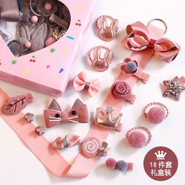 O1CN012cLZDU2MZEQc3dFOf_2211583179841-0-cib Wholesale 18-piece Set of Cute Fabric Hair Clips for Children