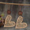 Wholesale Valentine's Day Retro Style Mesh Love Leather Earrings