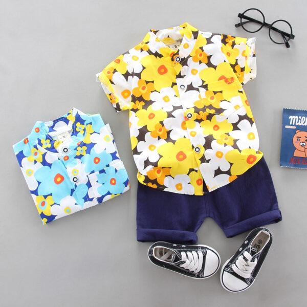 Wholesale Thin Cartoon Cotton Short Sleeve Two-piece Set