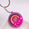 Wholesale PVC Cartoon Rainbow Donut Keychain