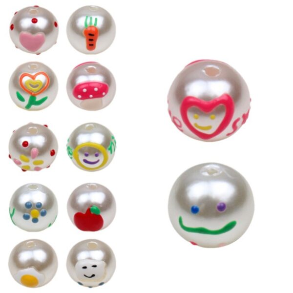 Wholesale Imitation Pearl Hand Painted Oil Drip Jewelry Accessories Beads