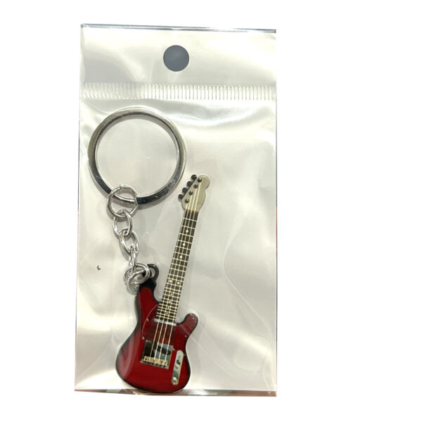 Wholesale Stainless Steel Color Printing Embossed Guitar Keychain