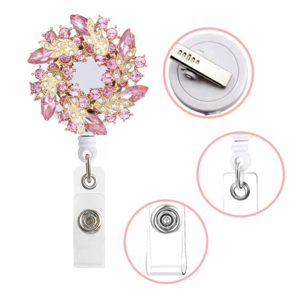 Wholesale Colorful Rhinestone Rotating Garland Telescopic Badge Scroll Keychain