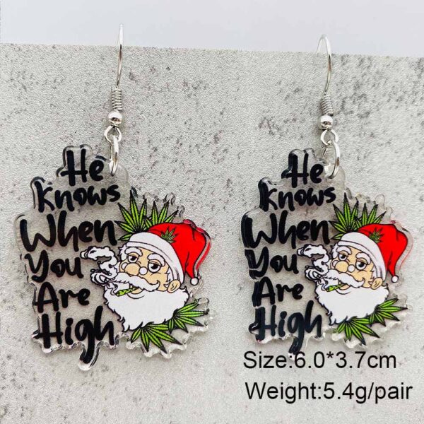 Wholesale Christmas Santa Claus Gingerbread Man Acrylic Christmas Earrings