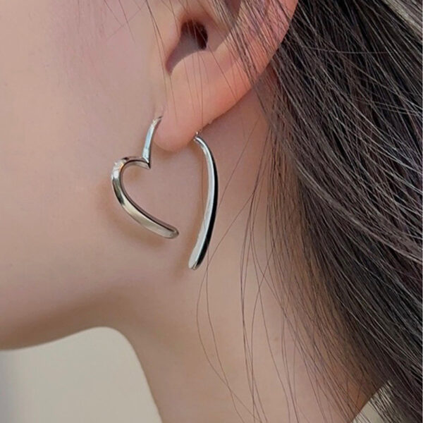 Wholesale Metal Heart Double Assembled Copper Earrings