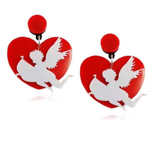 Wholesale Valentine's Day Angel of Heart Acrylic Earrings