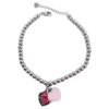Wholesale Double Heart Bead Titanium Steel Peach Heart Pendant Love Epoxy Bracelet