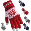 Wholesale Christmas Snowflake Touch Screen Knitted Thickened Gloves