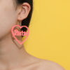 Wholesale Love Heart Hollow Acrylic Earrings